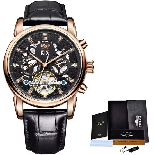 Top Brand Luxury Tourbillon Watch Men Fashion Business Watch for Men Casual Sport Waterproof Men Mechanical Automatic Watch