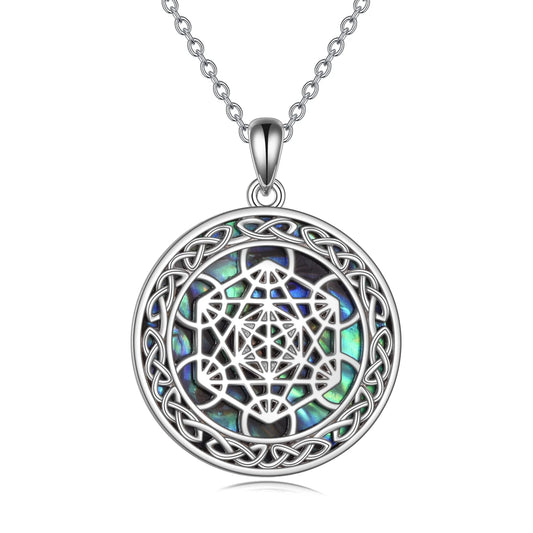 Metatrons Cube Silver Pendant Necklace Christmas Birthday Gifts for Girls Girlfriends