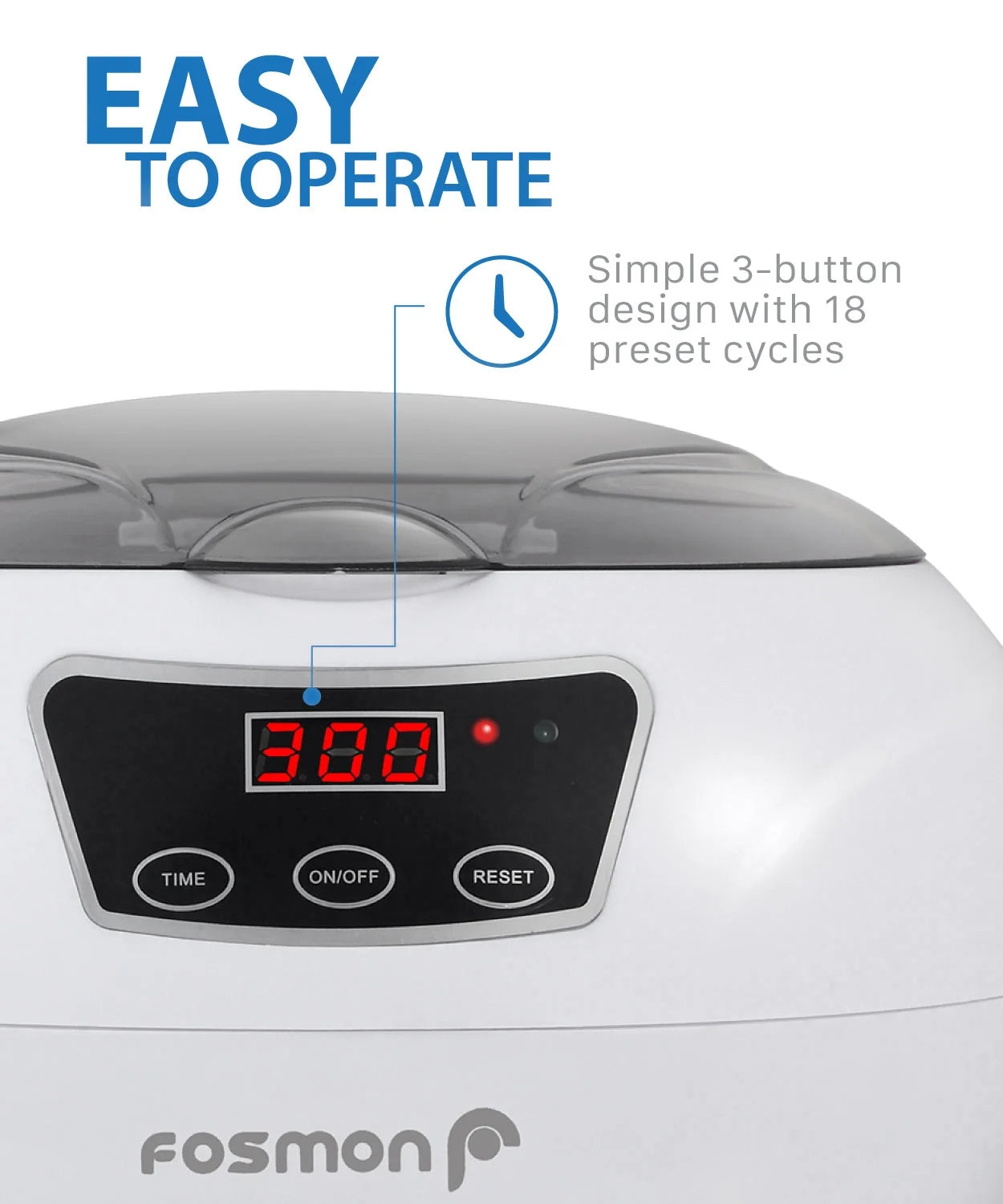 Professional Ultrasonic Cleaner, Jewelry Polisher with Digital Timer (18 Preset Cycle, 600ML Stainless Steel Tank) for Eye Glasses, Watches, Earrings, Ring, Necklaces, Coins, Razors, Dentures