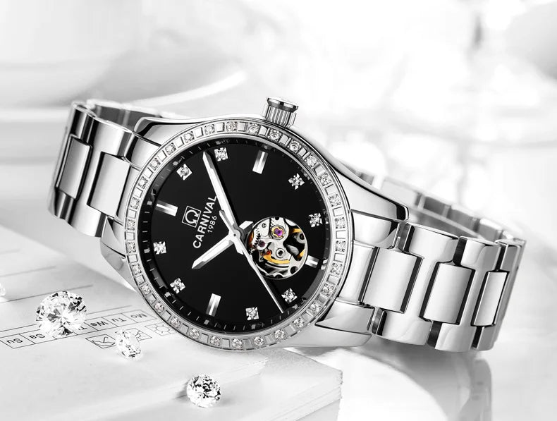 Luxury Automatic Movement Waterproof Wristwatches for Women