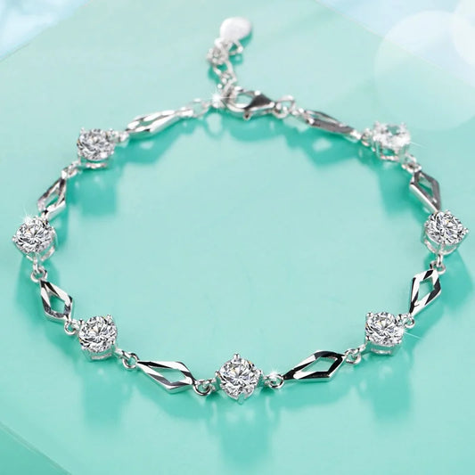 Silver Zircon Diamond Bracelet for Women