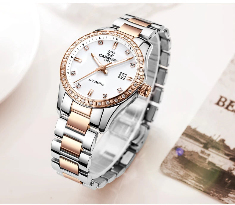 Luxury Automatic Movement Waterproof Wristwatches for Women