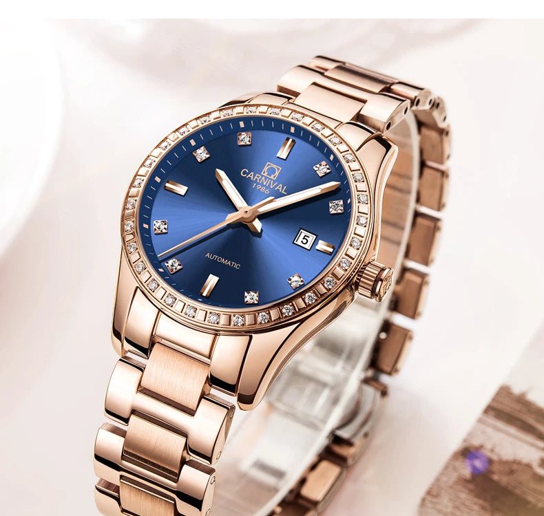 Luxury Automatic Movement Waterproof Wristwatches for Women