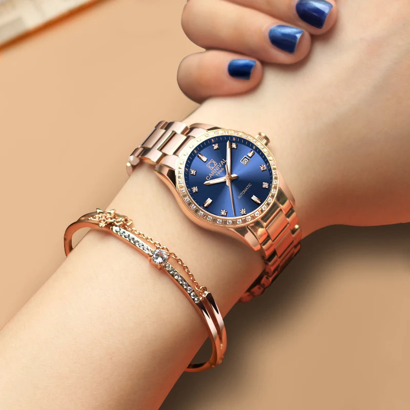 Luxury Automatic Movement Waterproof Wristwatches for Women