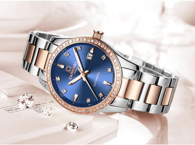 Luxury Automatic Movement Waterproof Wristwatches for Women