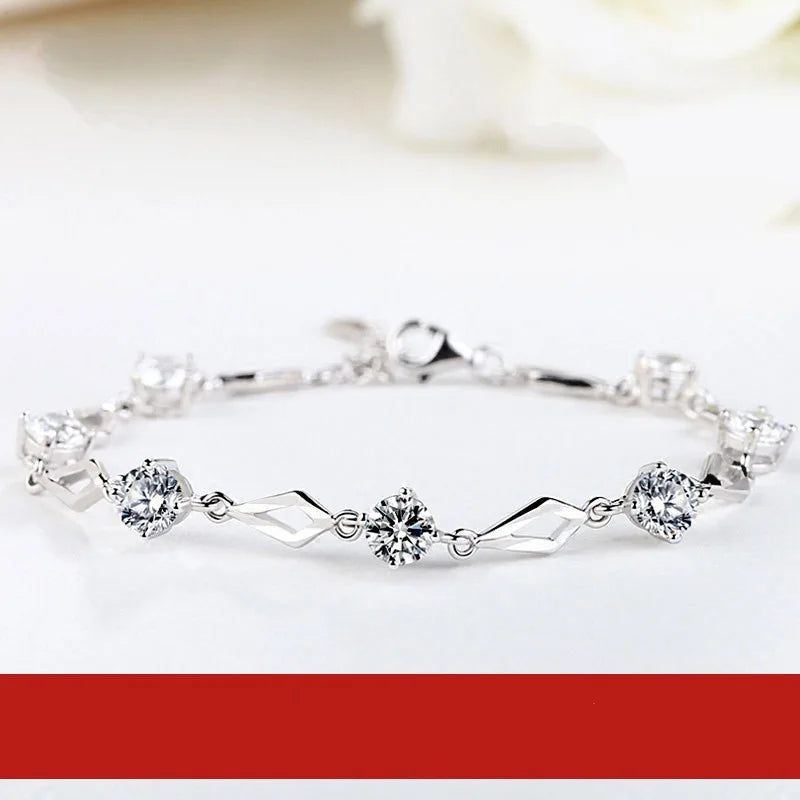 Silver Zircon Diamond Bracelet for Women