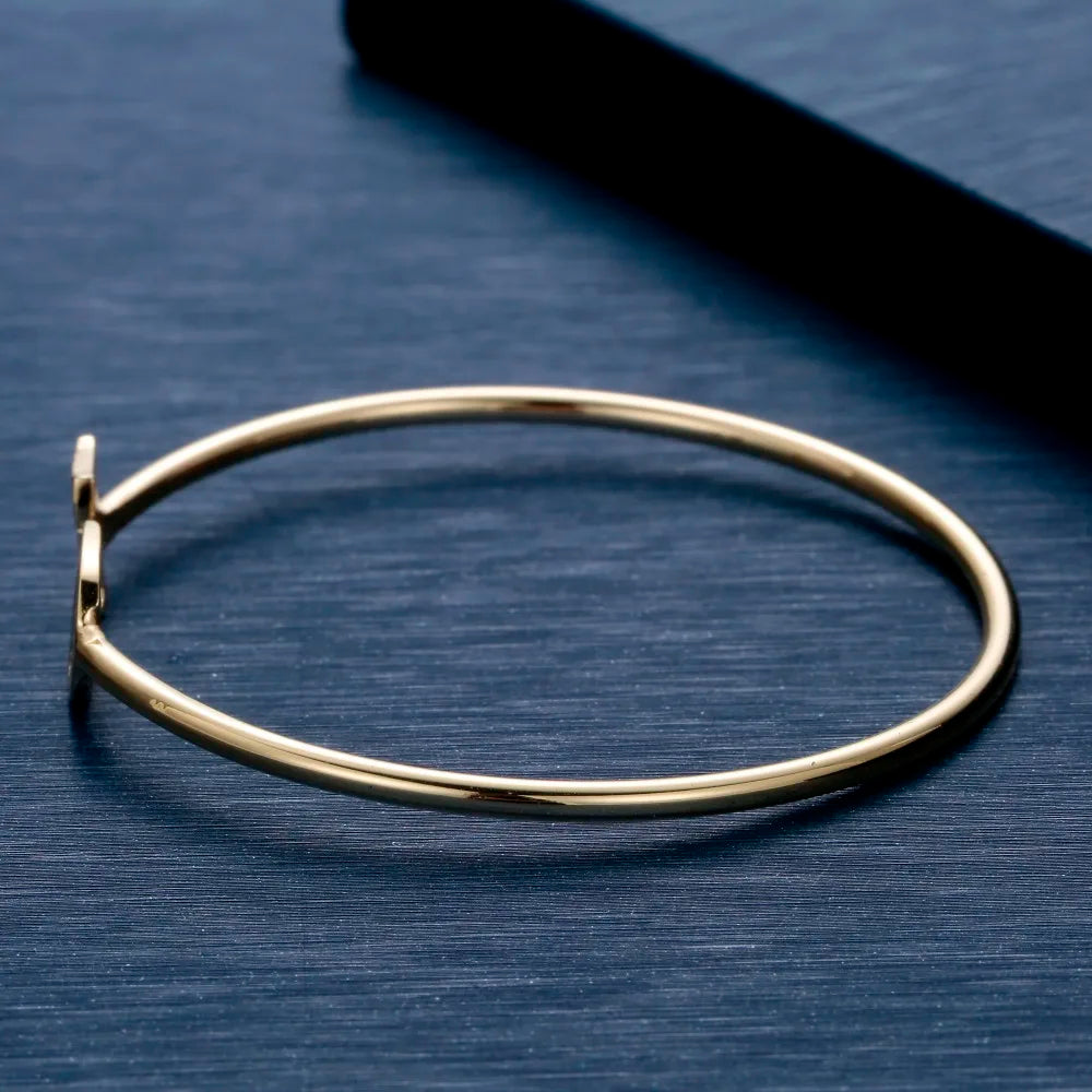 Custom Personalized Initials Open Bangle Bracelet