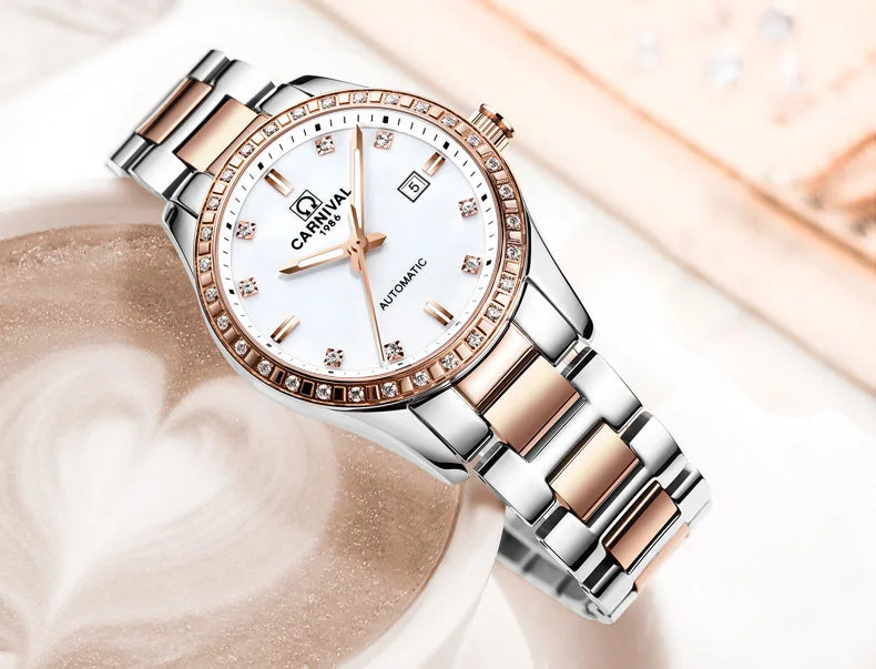 Luxury Automatic Movement Waterproof Wristwatches for Women