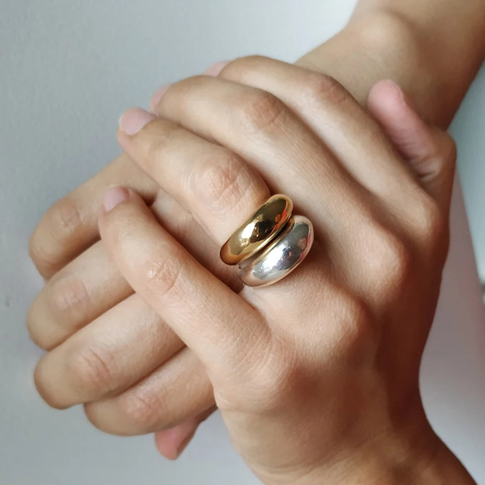 Silver or Gold Arc Rings for Women