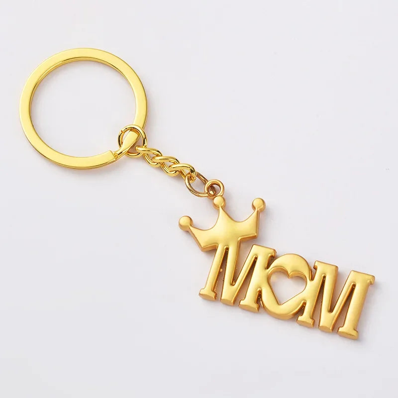 "MOM/DAD" Keychains (MOM with Crown/DAD with Moustache)