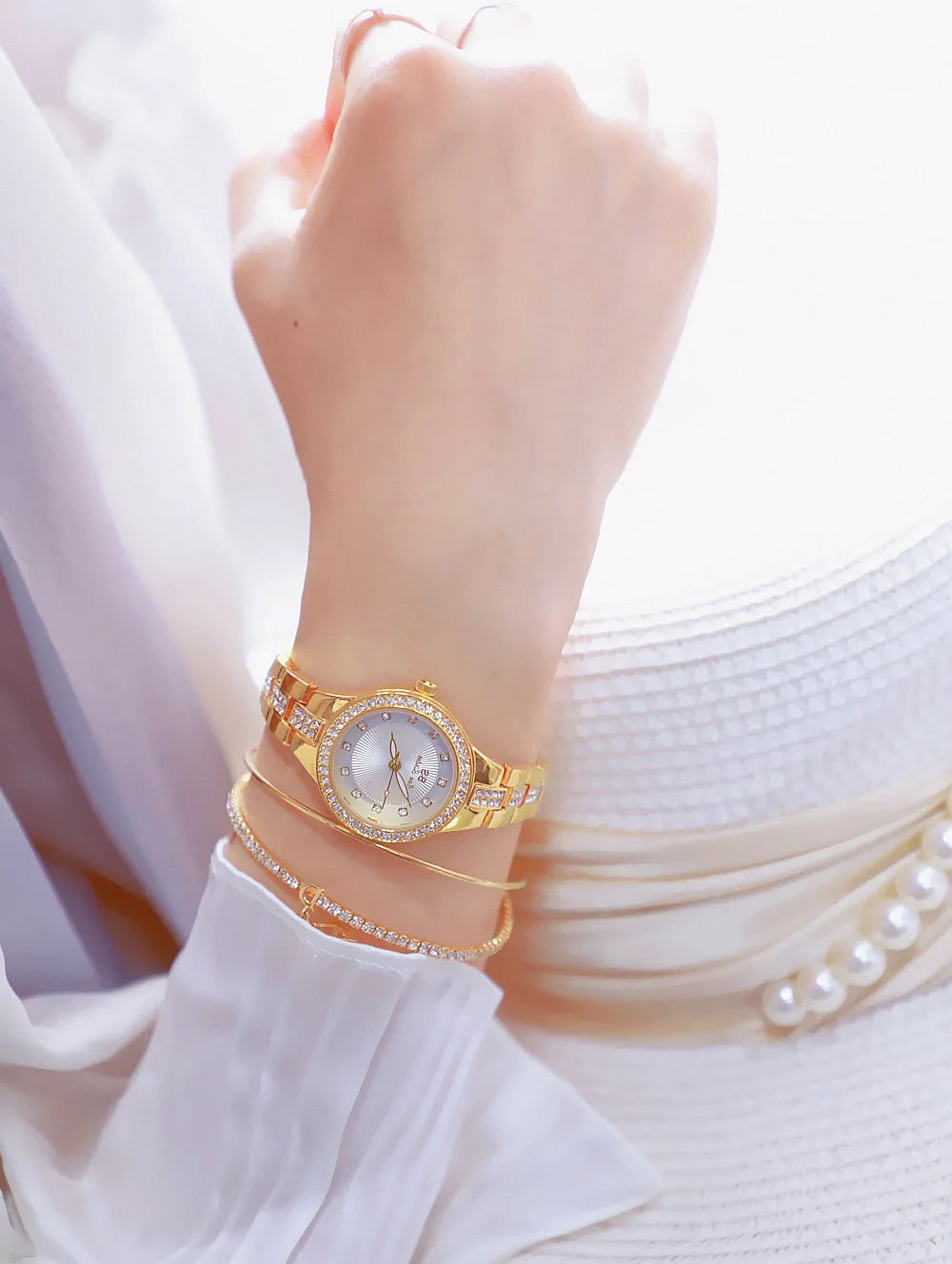 Quartz Clock Luxury Silver Gold Wristwatches for Women