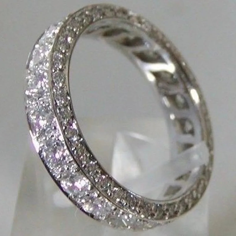 Silver Diamond Engagement/Wedding Ring for Women
