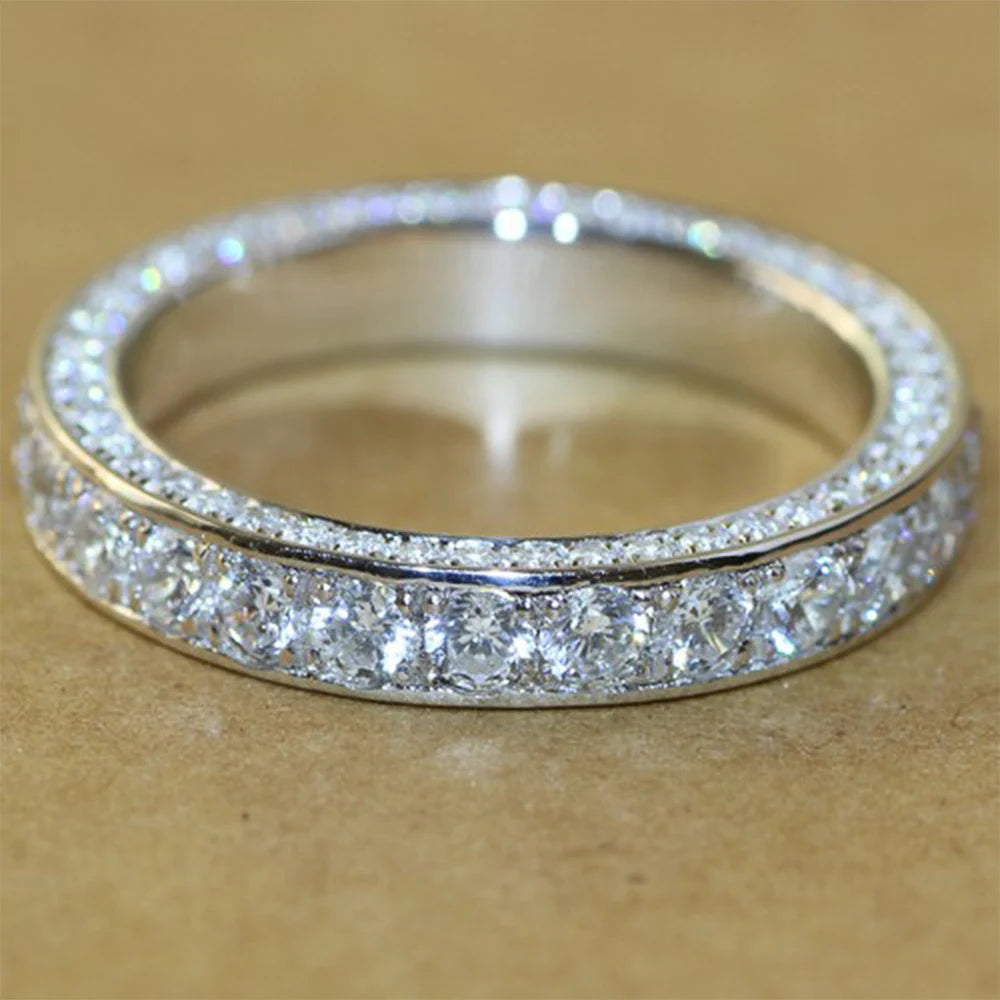 Silver Diamond Engagement/Wedding Ring for Women