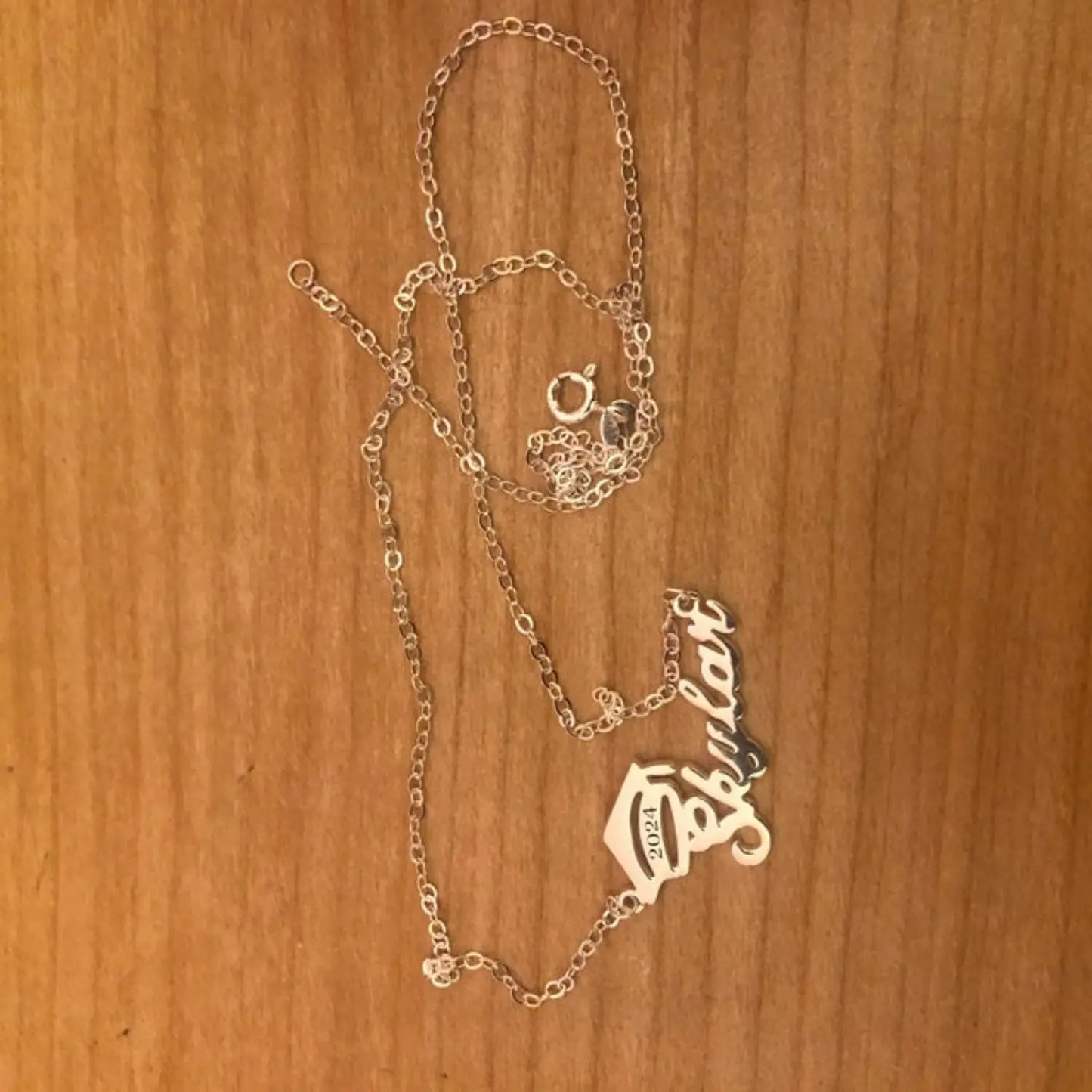 Custom Personalized Name and Date Graduation Necklace