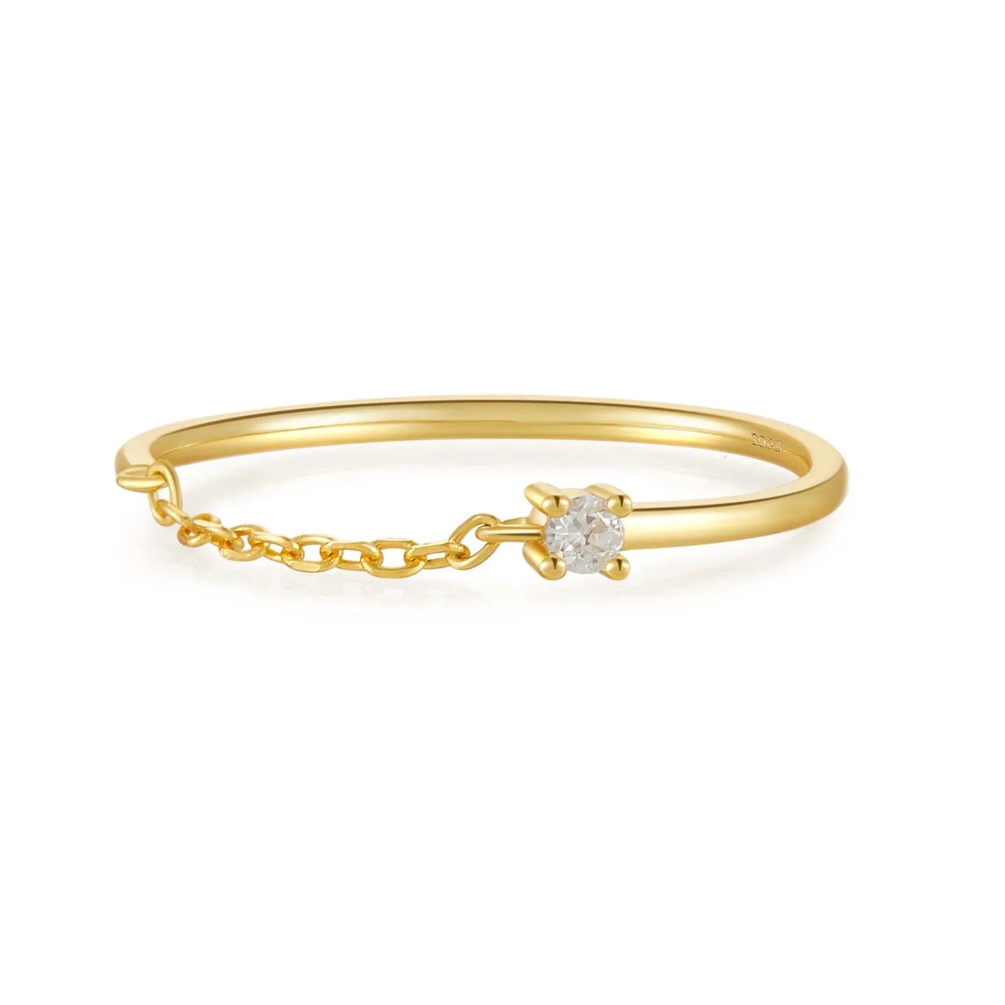 Silver Gold Zircon Rings for Women