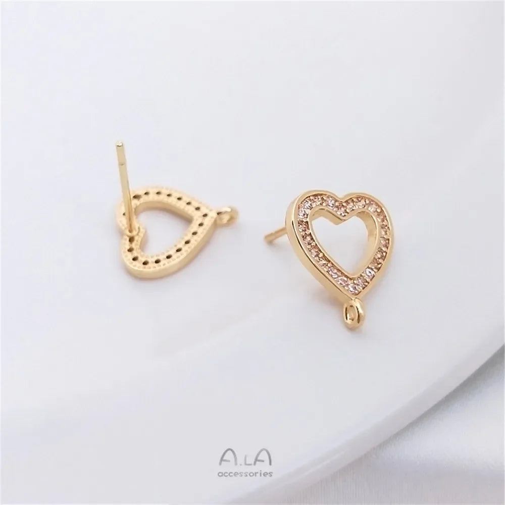 14K Gold Plated Zircon Silver Earrings