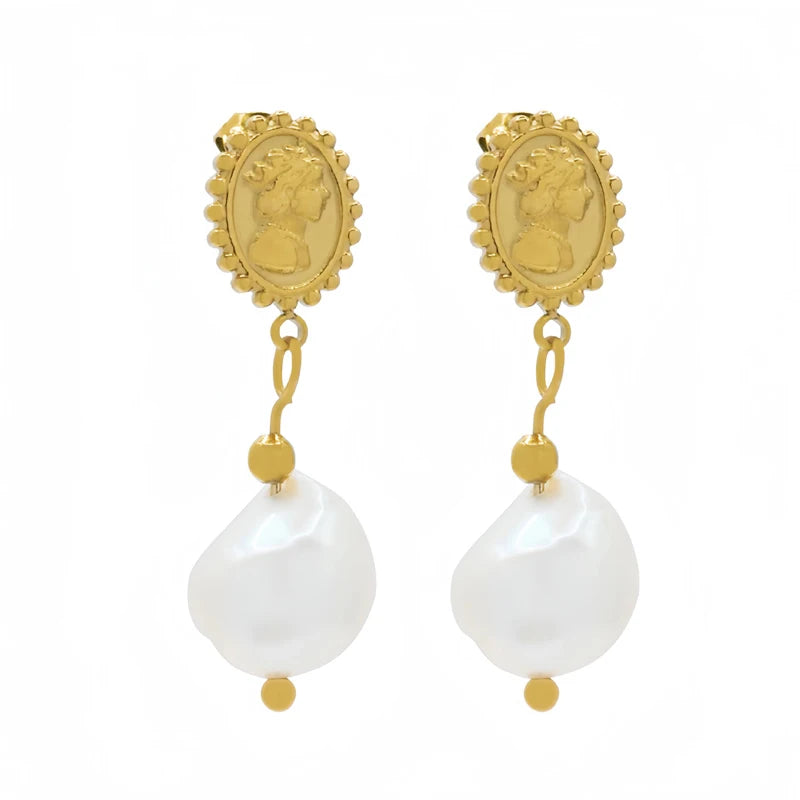 Natural Pearl Drop Earrings for Women