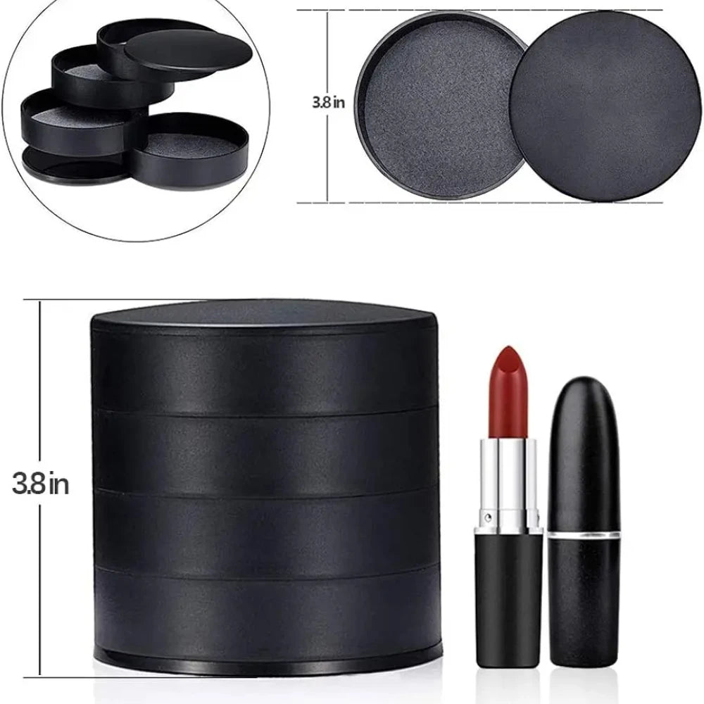 4 Layer Rotating Jewellery Storage Box with Lid