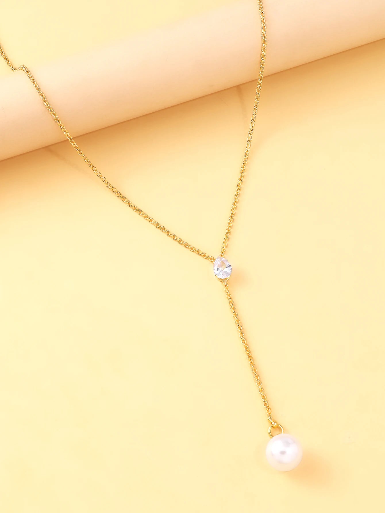 Hanging Pearl Diamond Necklace for Women