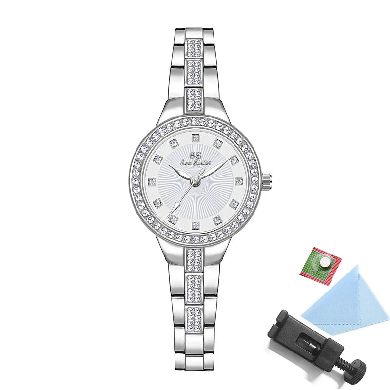 Quartz Clock Luxury Silver Gold Wristwatches for Women