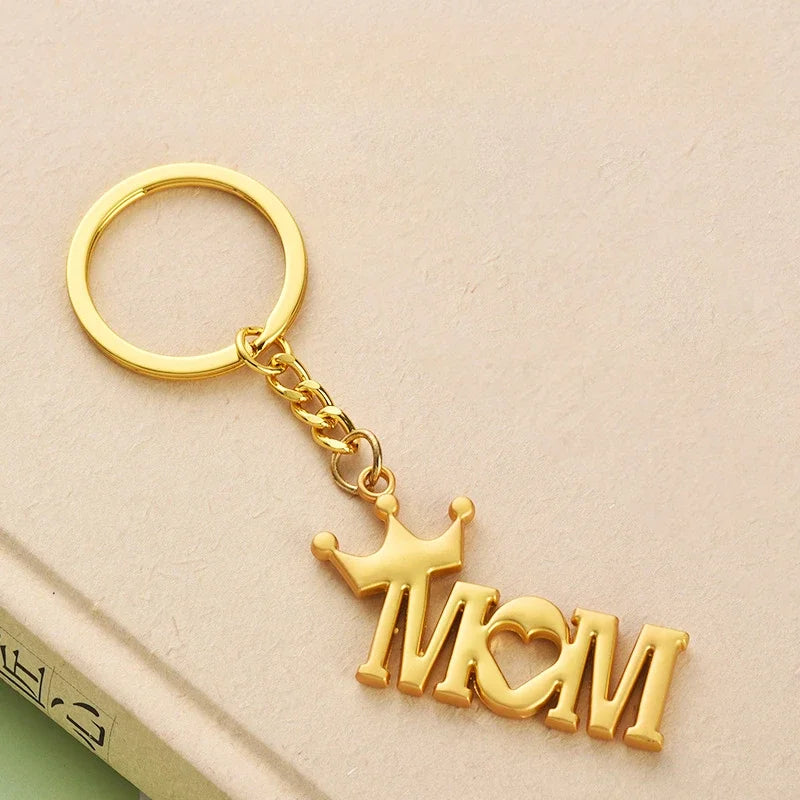 "MOM/DAD" Keychains (MOM with Crown/DAD with Moustache)