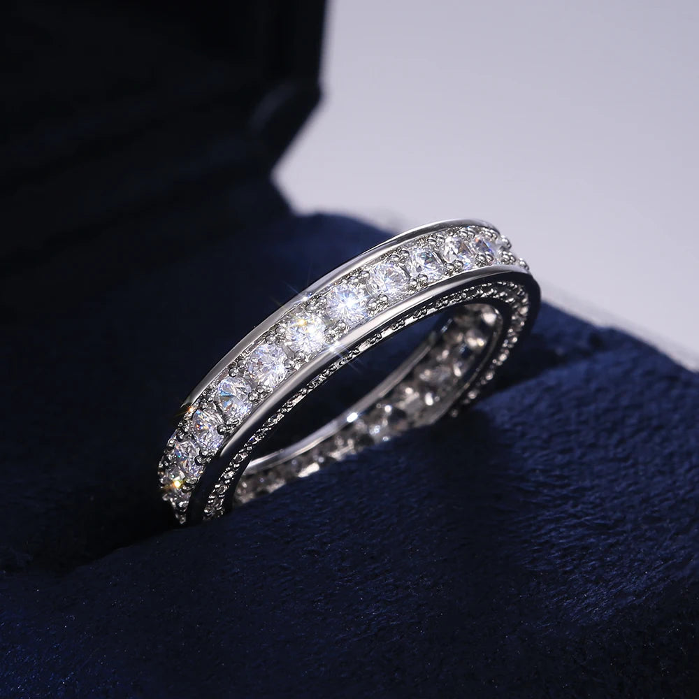Silver Diamond Engagement/Wedding Ring for Women
