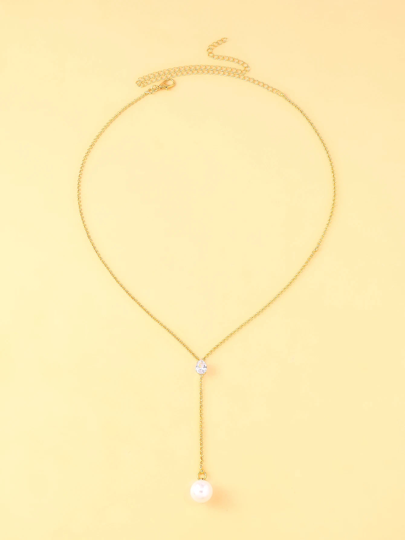 Hanging Pearl Diamond Necklace for Women
