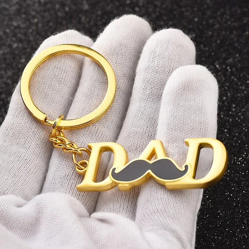 "MOM/DAD" Keychains (MOM with Crown/DAD with Moustache)