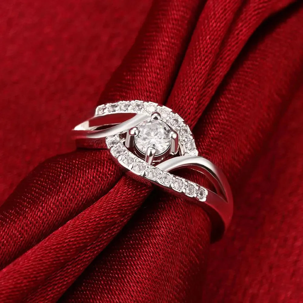 Silver Zircon Ring for Women
