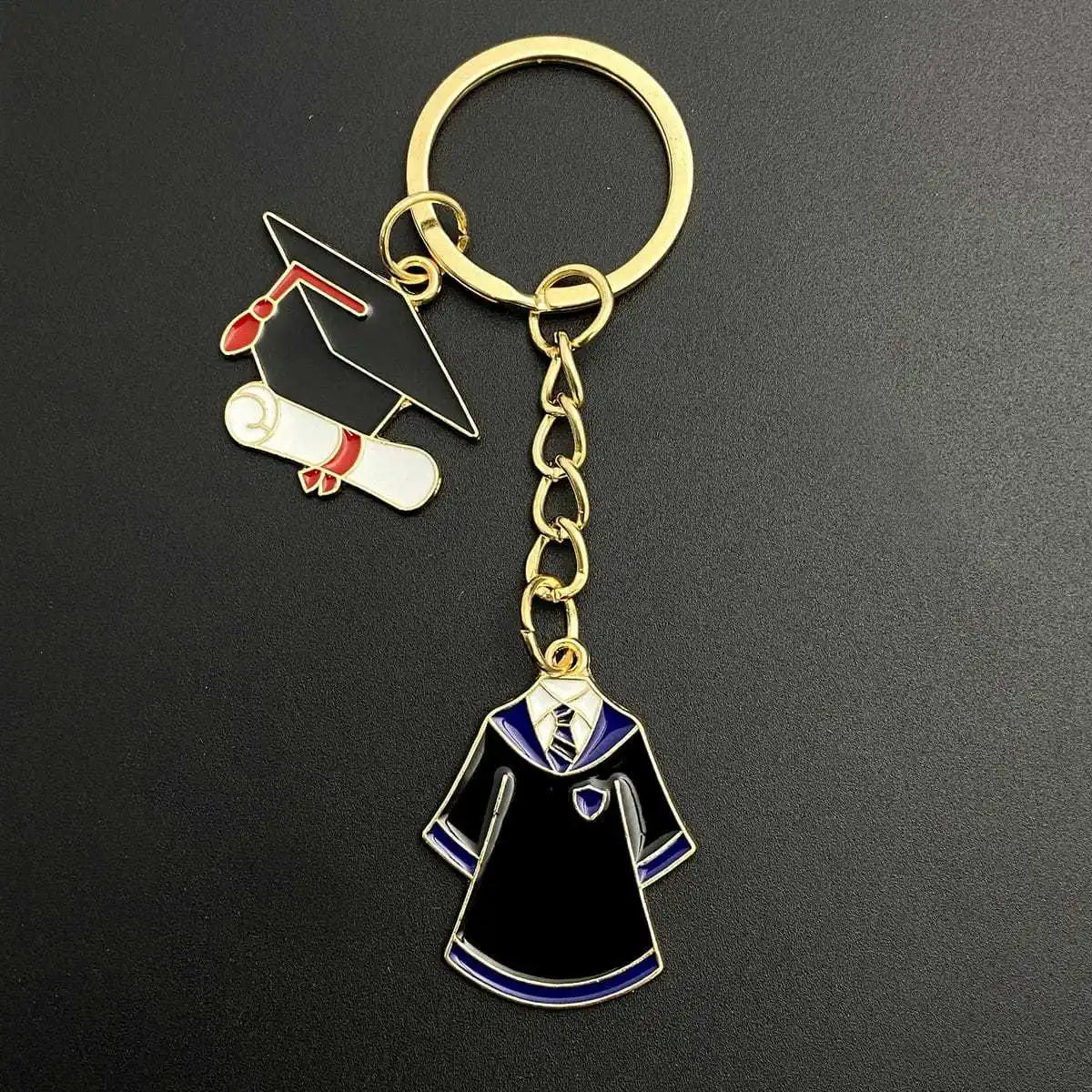 Graduation Commemorative Keychains with Cap and Gown Charms