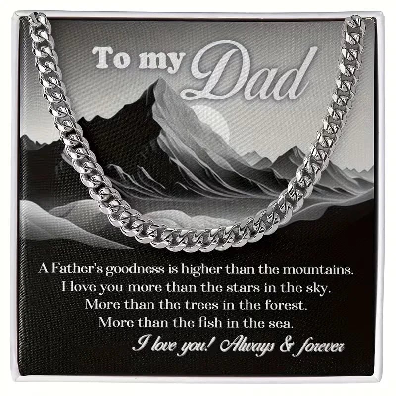 "To My Dad" Link Chain Necklace for Men