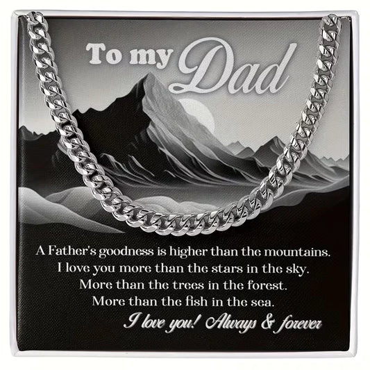 "To My Dad" Link Chain Necklace for Men