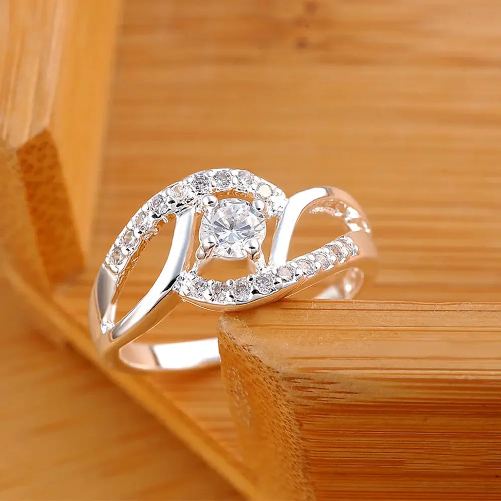 Silver Zircon Ring for Women