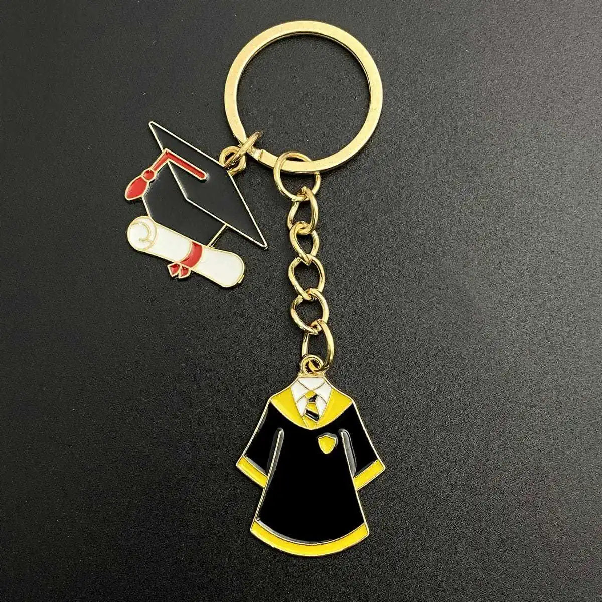 Graduation Commemorative Keychains with Cap and Gown Charms