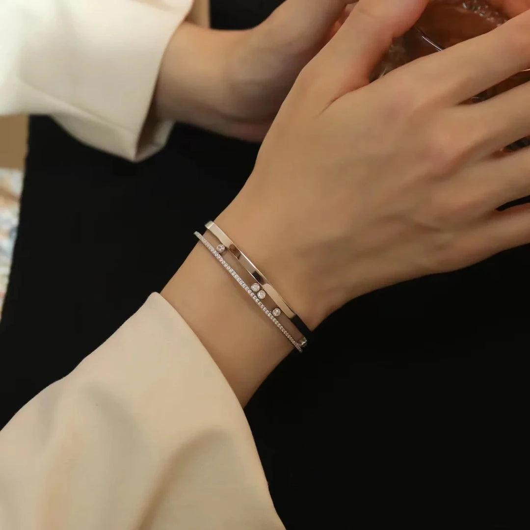 Gold Diamond Bangle Bracelet for Women