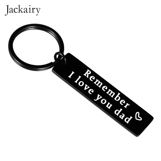"Remember I Love You Dad" Engraved Keychain and Necklace