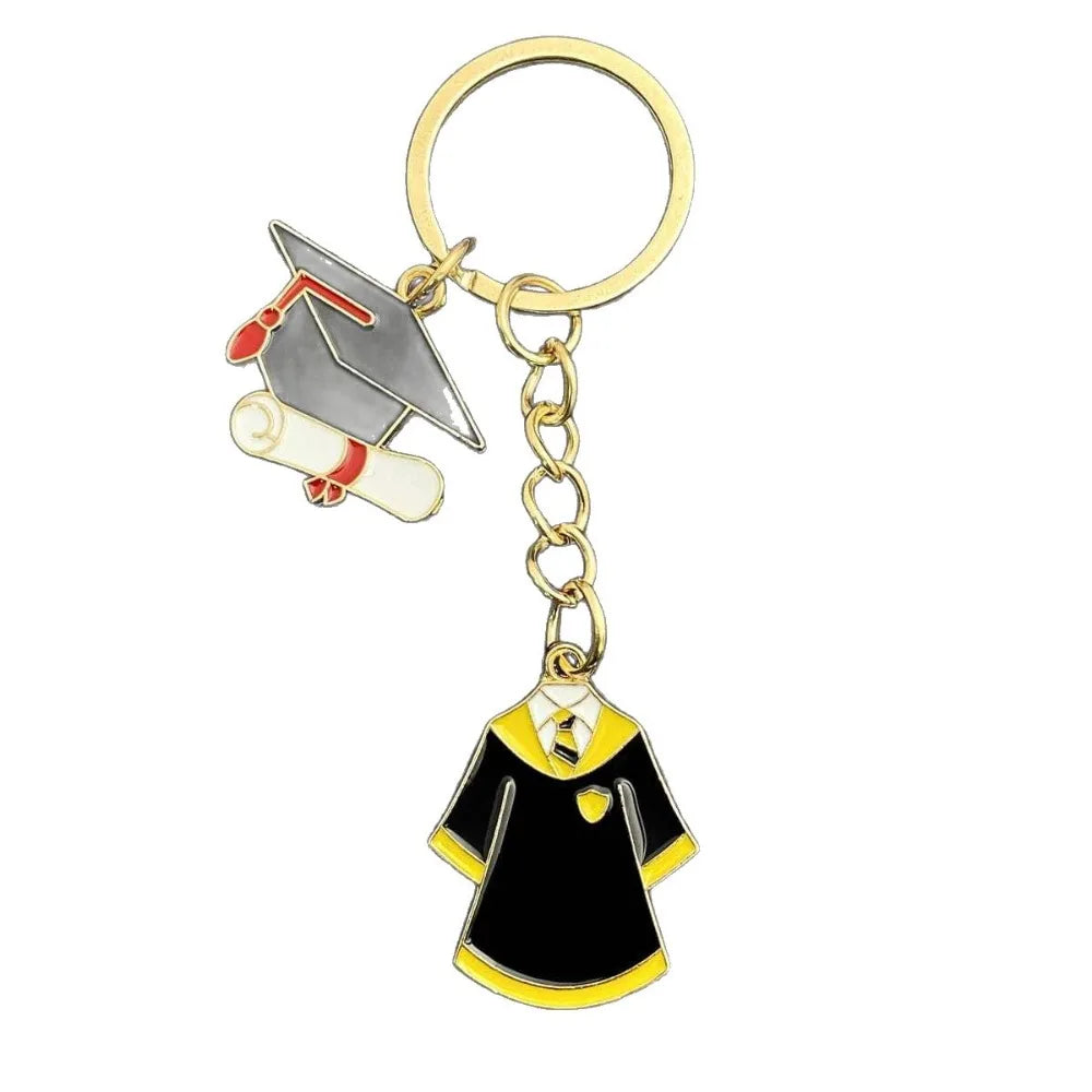 Graduation Commemorative Keychains with Cap and Gown Charms