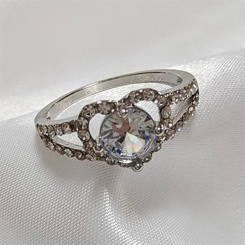 Heart-Shaped Zirconia Love Ring for Women