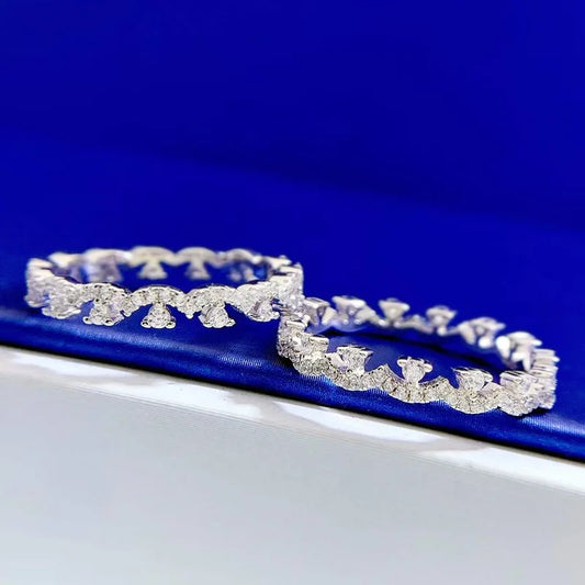 Silver 18K White Gold-Plated Zircon Wedding Ring for Women