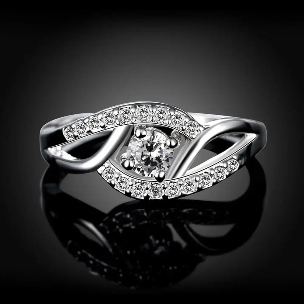 Silver Zircon Ring for Women