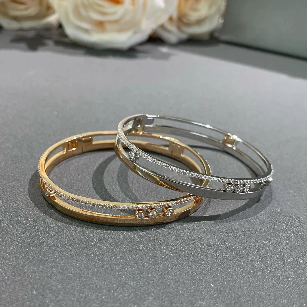 Gold Diamond Bangle Bracelet for Women