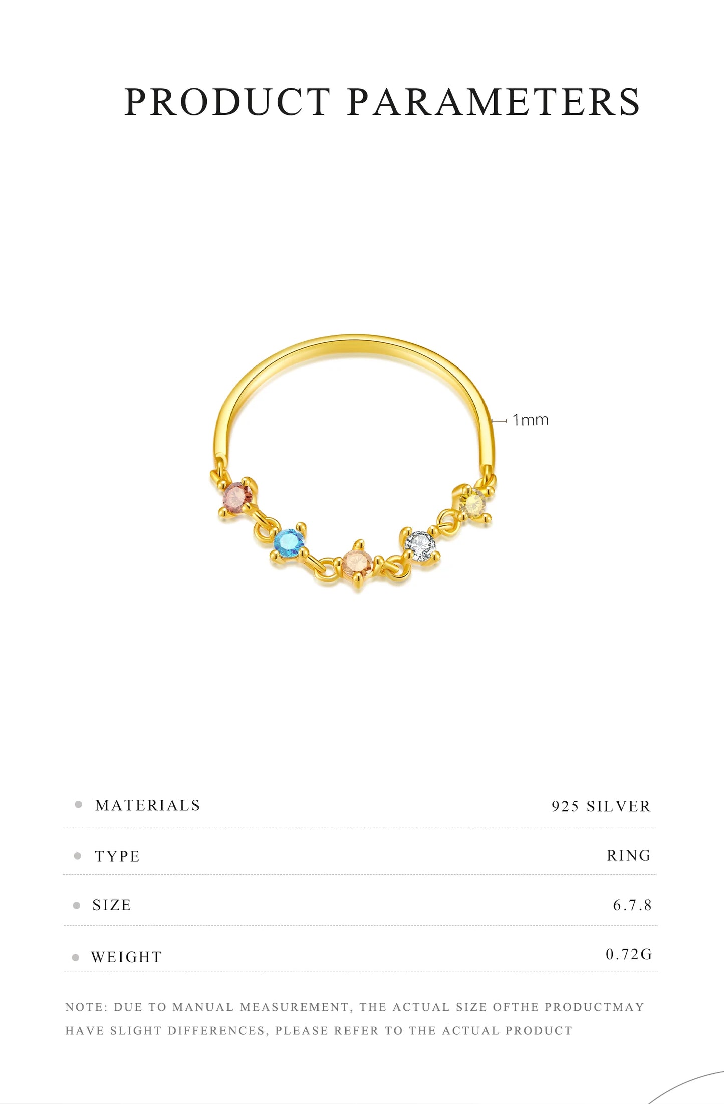 Silver Gold Zircon Rings for Women