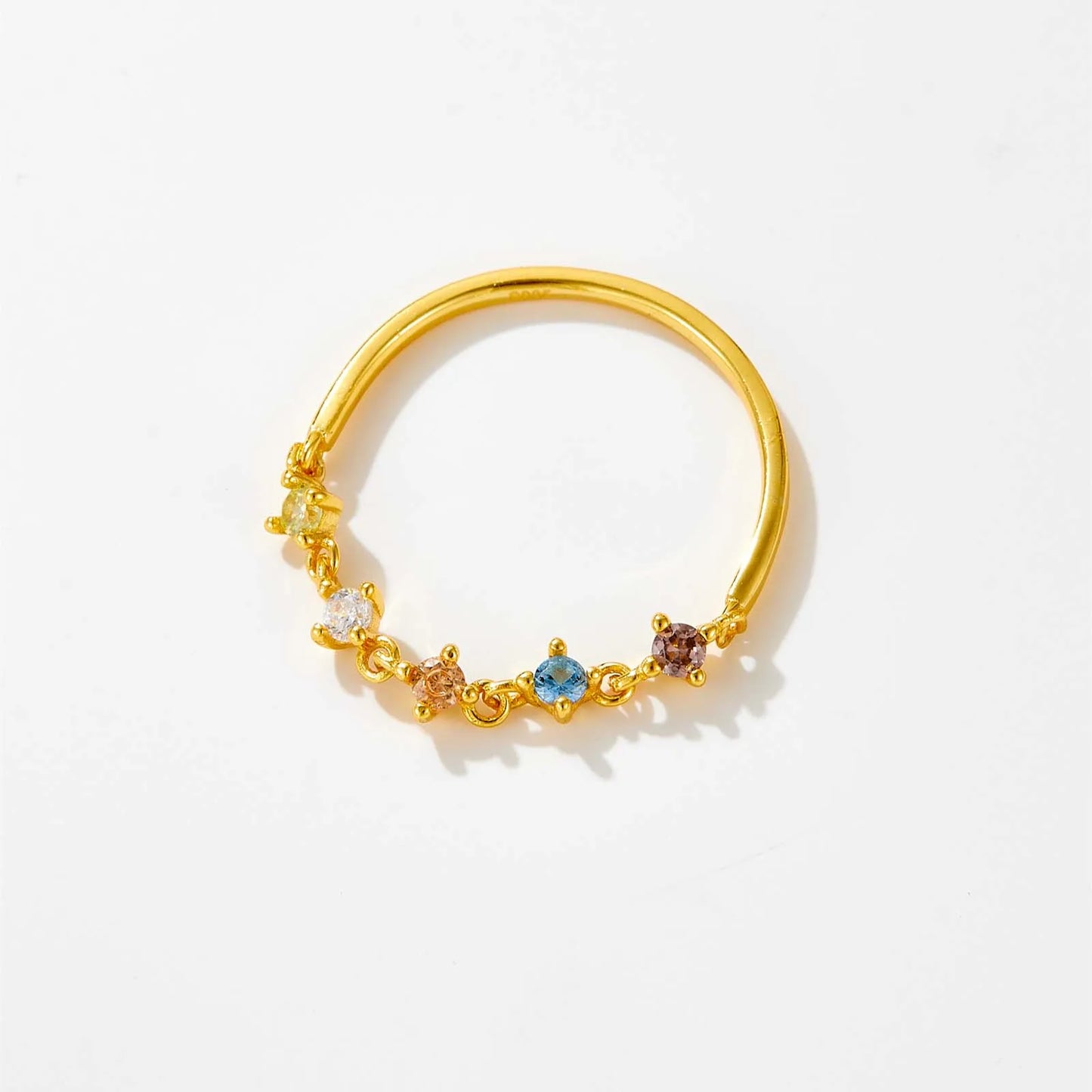 Silver Gold Zircon Rings for Women