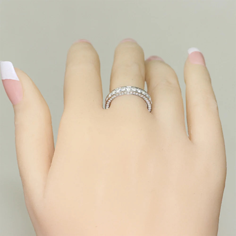 Silver Diamond Engagement/Wedding Ring for Women