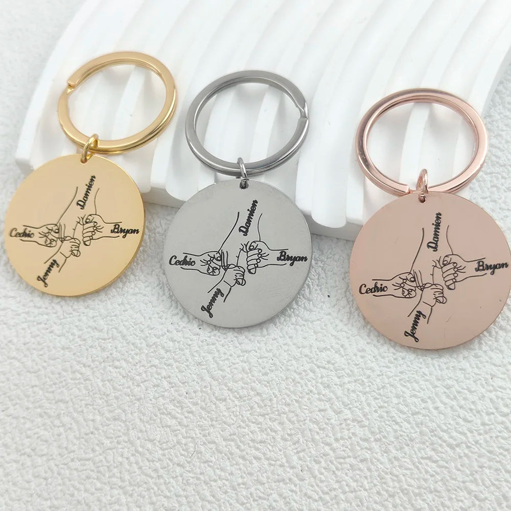 Custom Personalized 2-4 Names Keychains