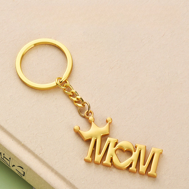 "MOM/DAD" Keychains (MOM with Crown/DAD with Moustache)