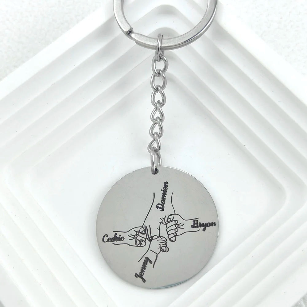 Custom Personalized 2-4 Names Keychains