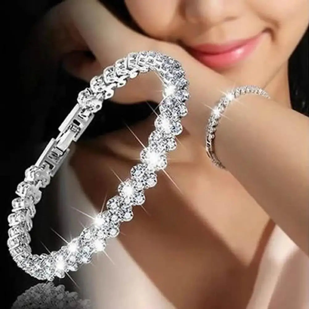 Elegant Cubic Zircon Rhinestone Bracelet for Women