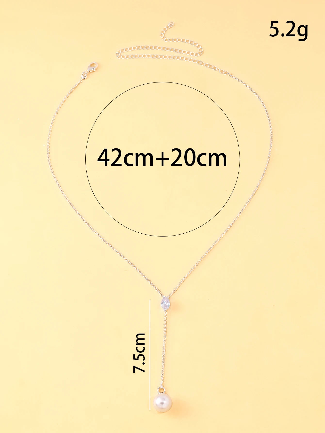 Hanging Pearl Diamond Necklace for Women