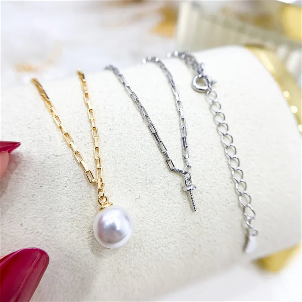 Silver Gold Bracelet Necklace with Pearl Jewellery Set (also sold separately)